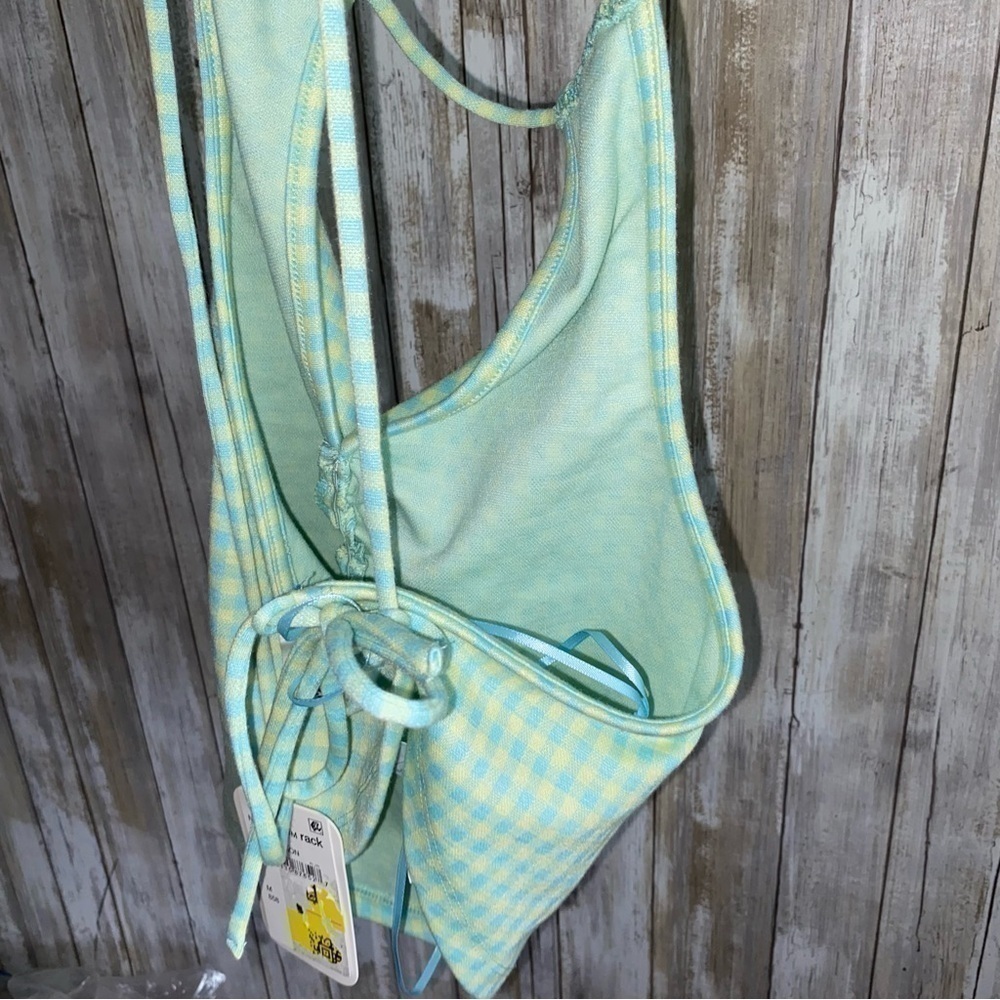 NWT Elodie Blue Lemonade Gingham Pointed Halter Too - Picture 4 of 6